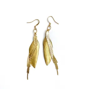 Erin Gray Gold Feather Dangler Earring