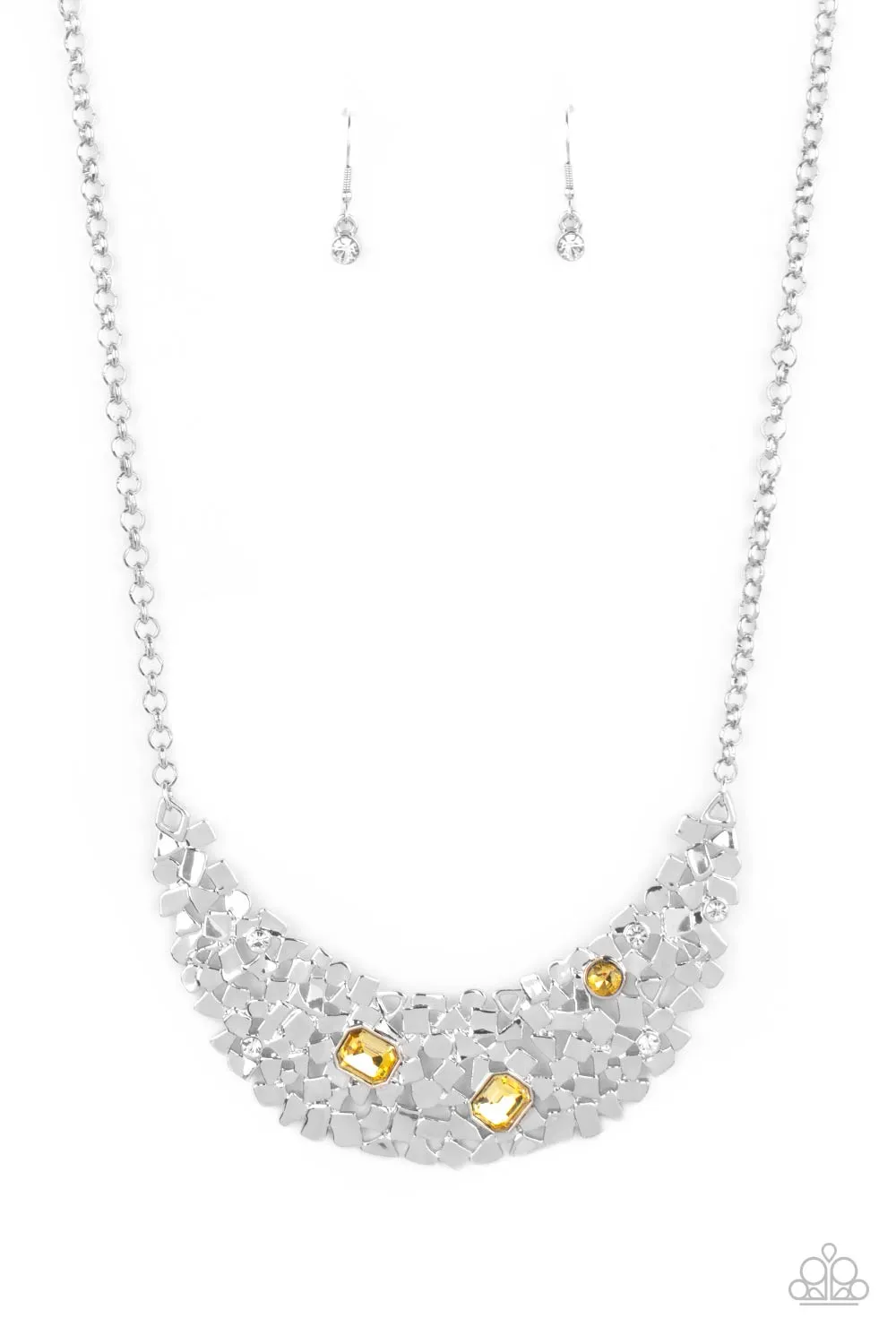 Fabulously Fragmented - Yellow Paparazzi Necklace