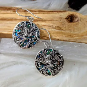 Fairy Earrings ~ Sterling Silver with Abalone~ Natural and Purple