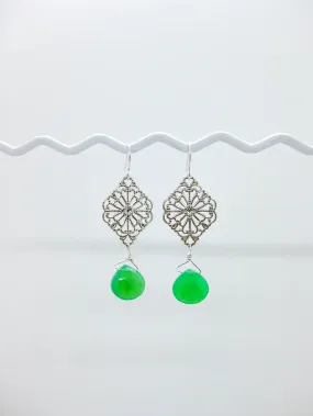 Fern: Chrysoprase Earrings - e683