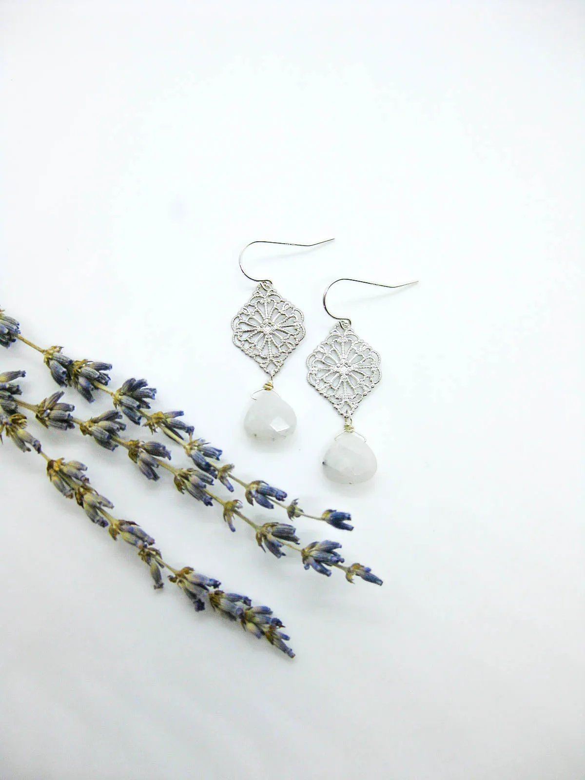 Fern: Moonstone Earrings - e665