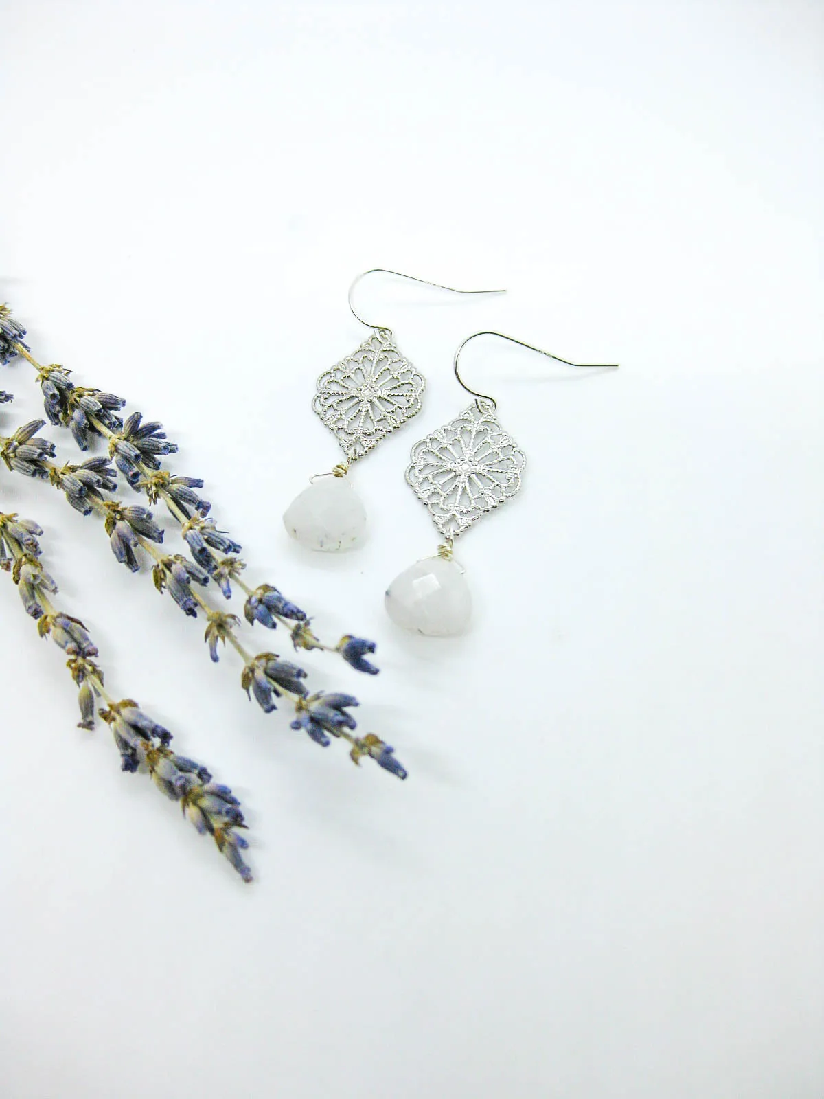 Fern: Moonstone Earrings - e665