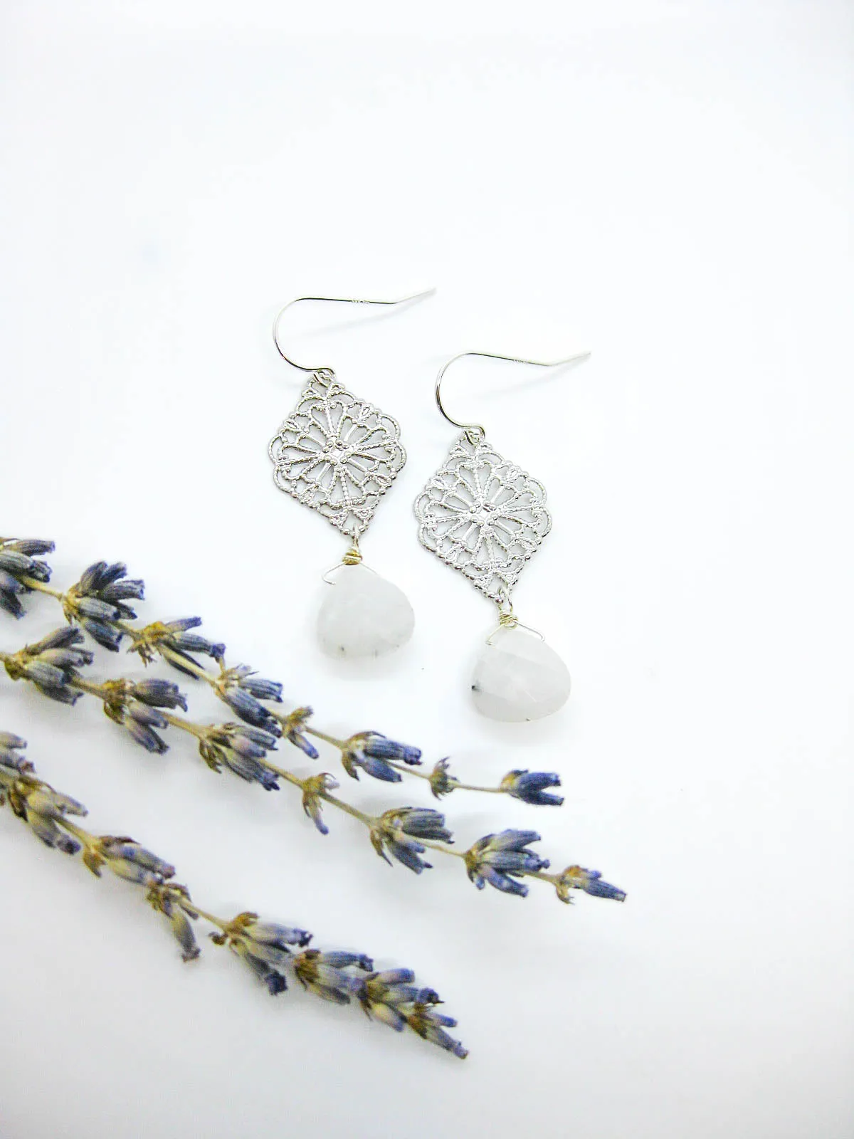 Fern: Moonstone Earrings - e665