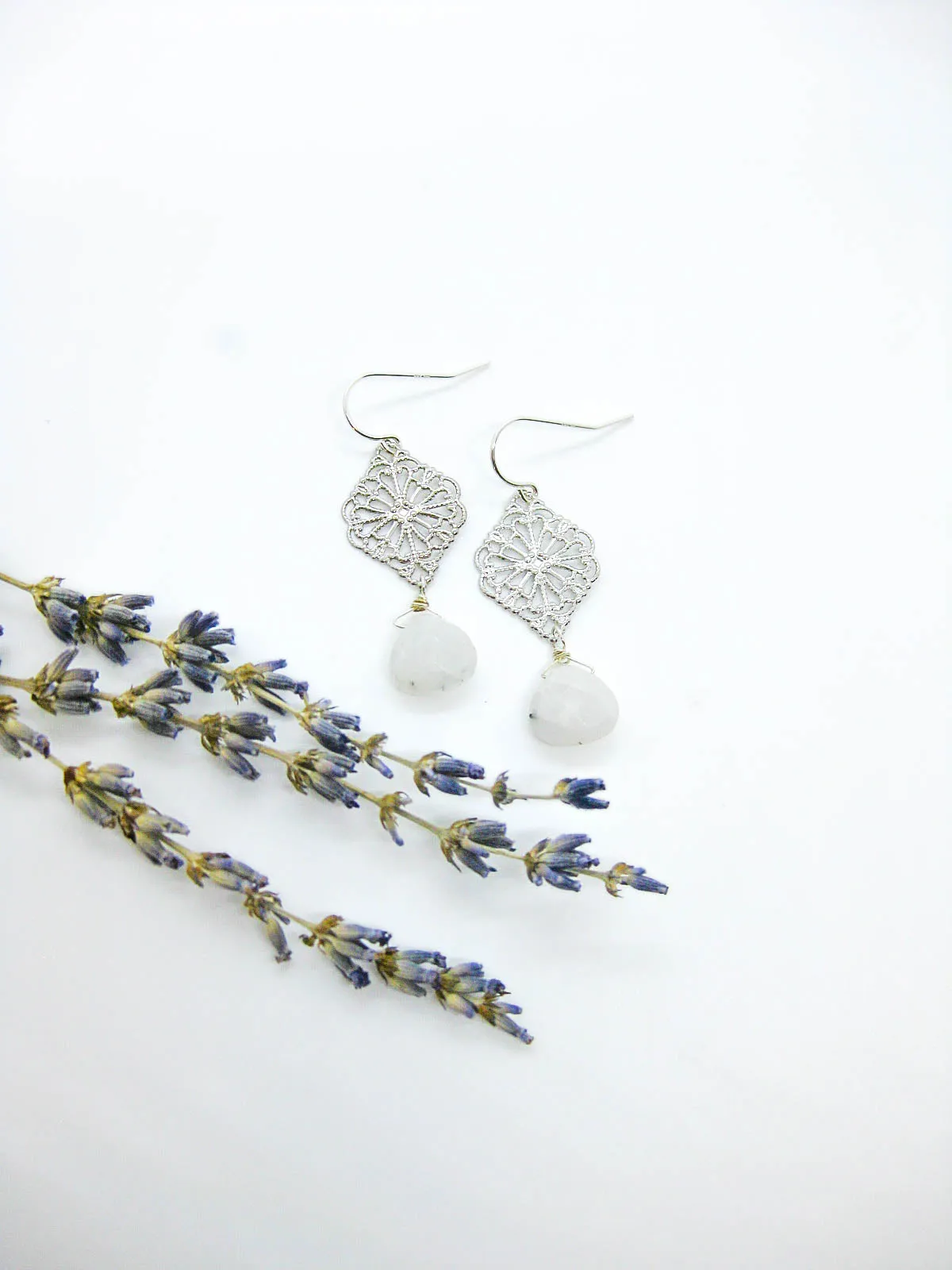 Fern: Moonstone Earrings - e665