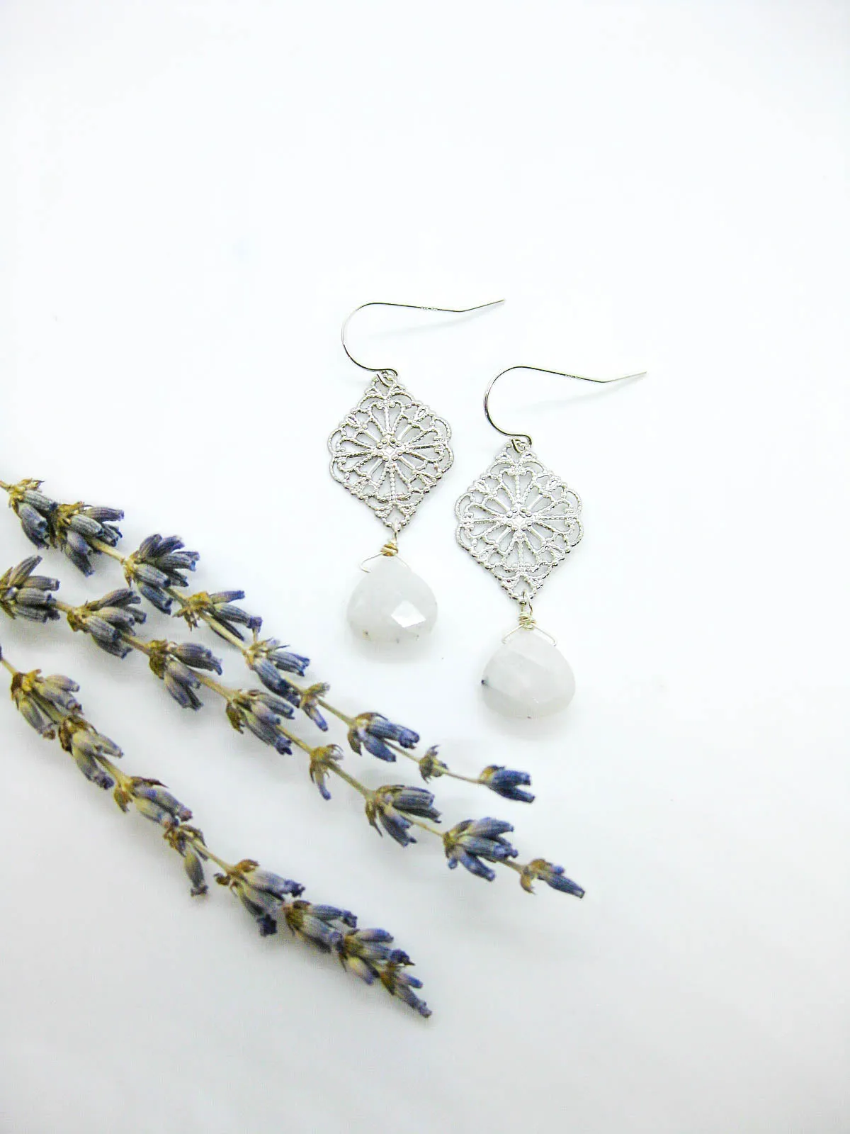 Fern: Moonstone Earrings - e665