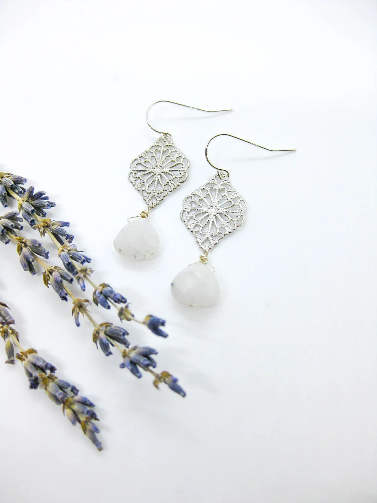 Fern: Moonstone Earrings - e665