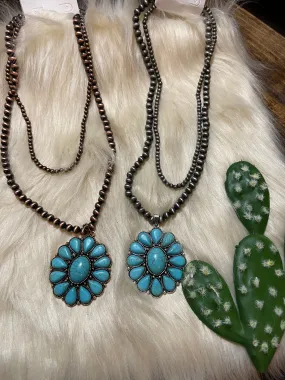 Floral concho Layer NECKLACE