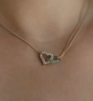 Forever Diamond Link Jade Heart Necklace