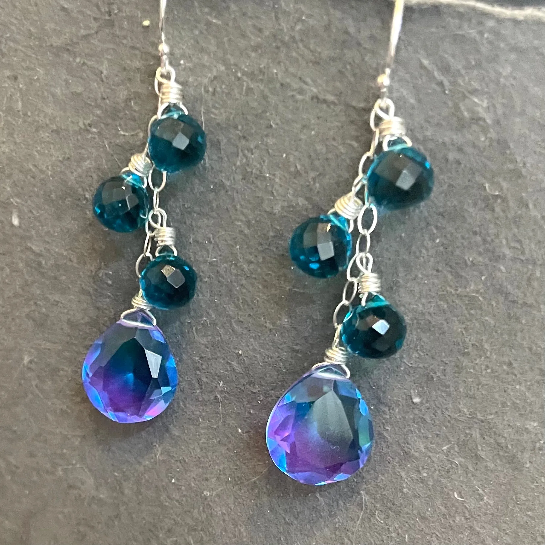 Frolic Paraiba to Violet Doublet Dangle Earrings