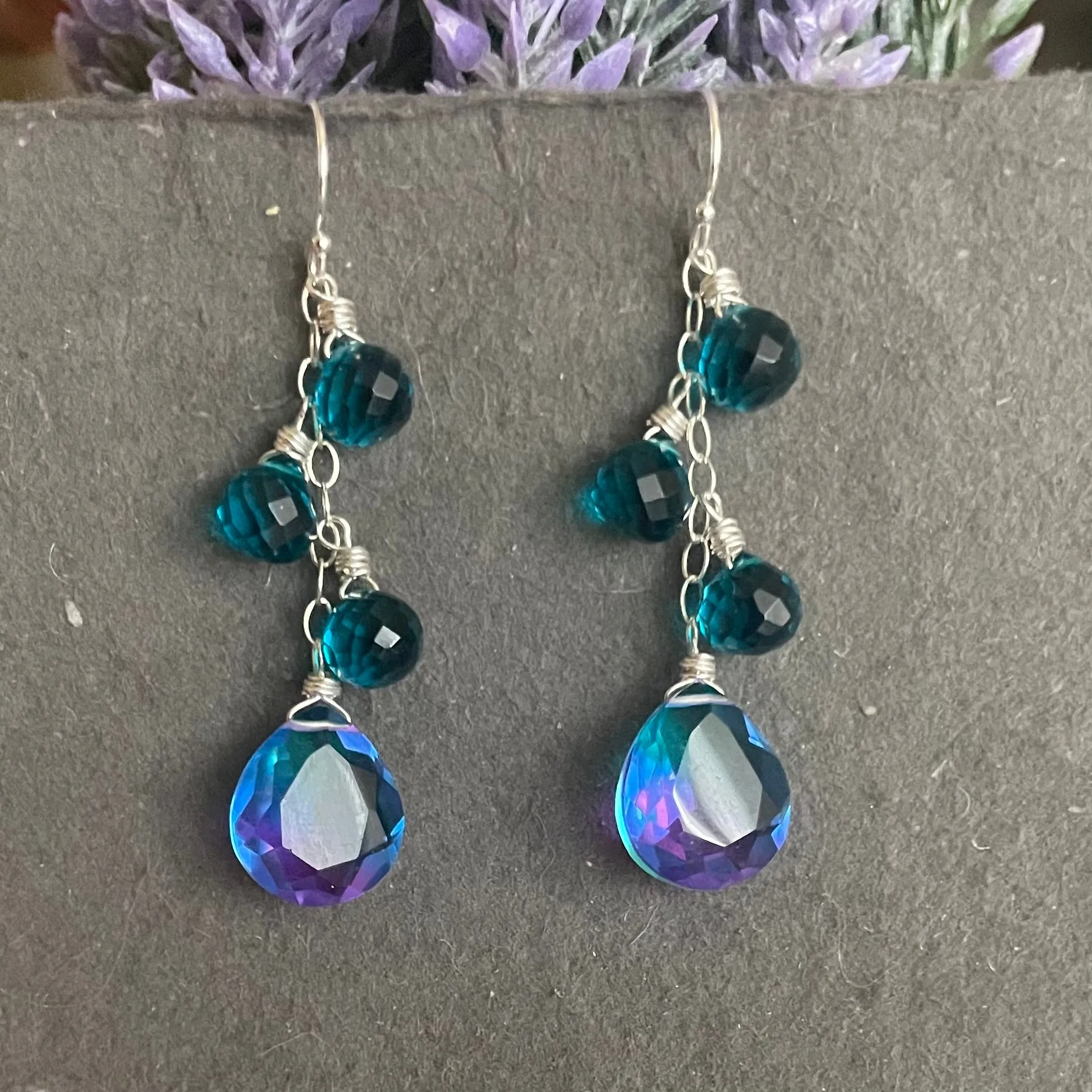 Frolic Paraiba to Violet Doublet Dangle Earrings