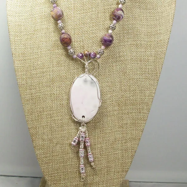 Gail Chalcedony Cabochon Pendant Necklace