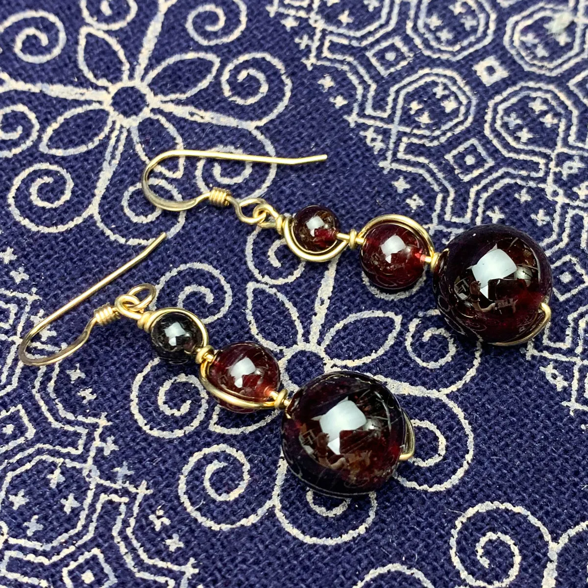 Garnet Earrings With Gold-Filled French Earwires