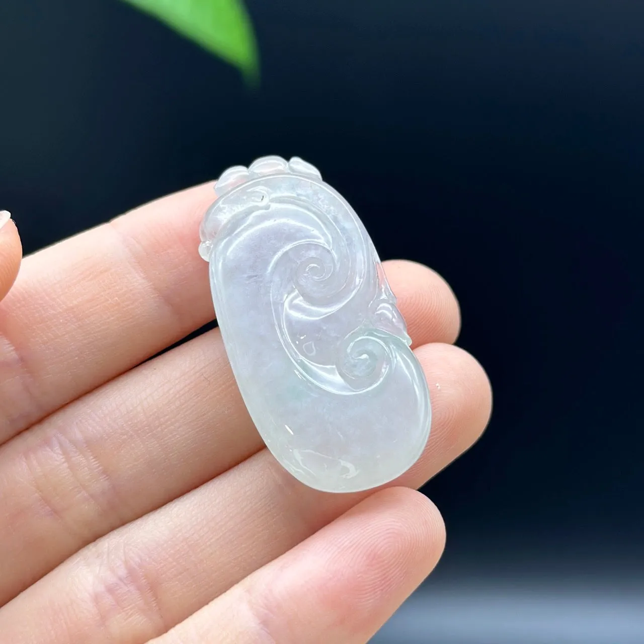 Genuine Burmese Ice Jadeite RuYi Pendant