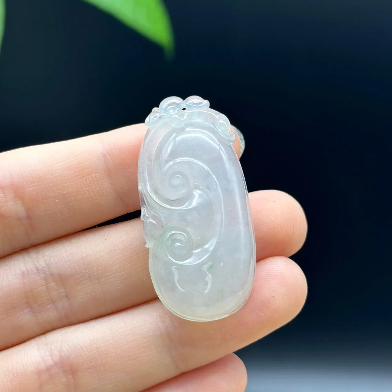 Genuine Burmese Ice Jadeite RuYi Pendant