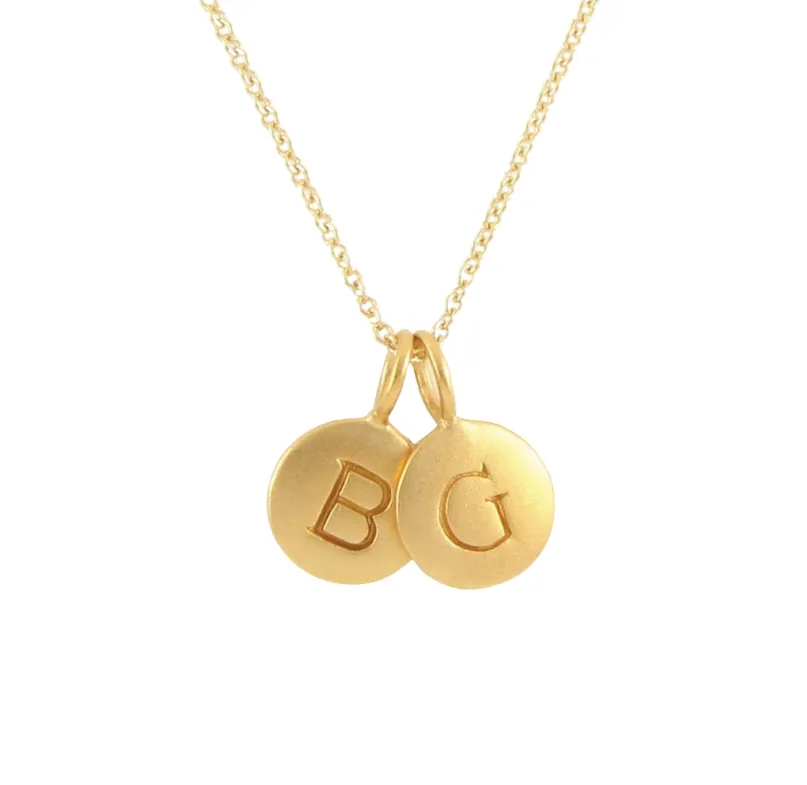 Gold 2 Initial Charm Necklace