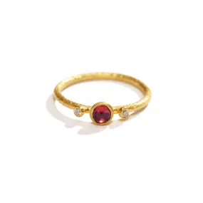 Gold Ring with Pink Tourmaline