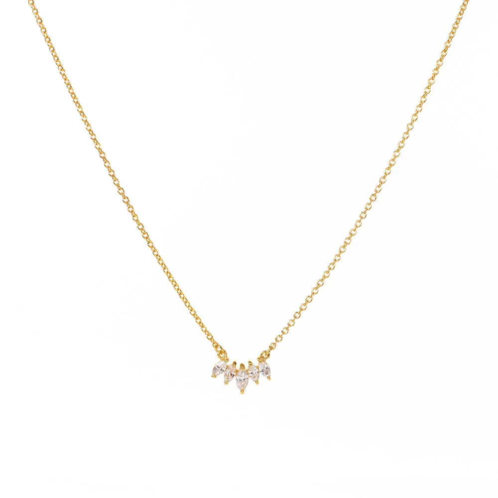 Gold Vermeil Curve Marquis Necklace