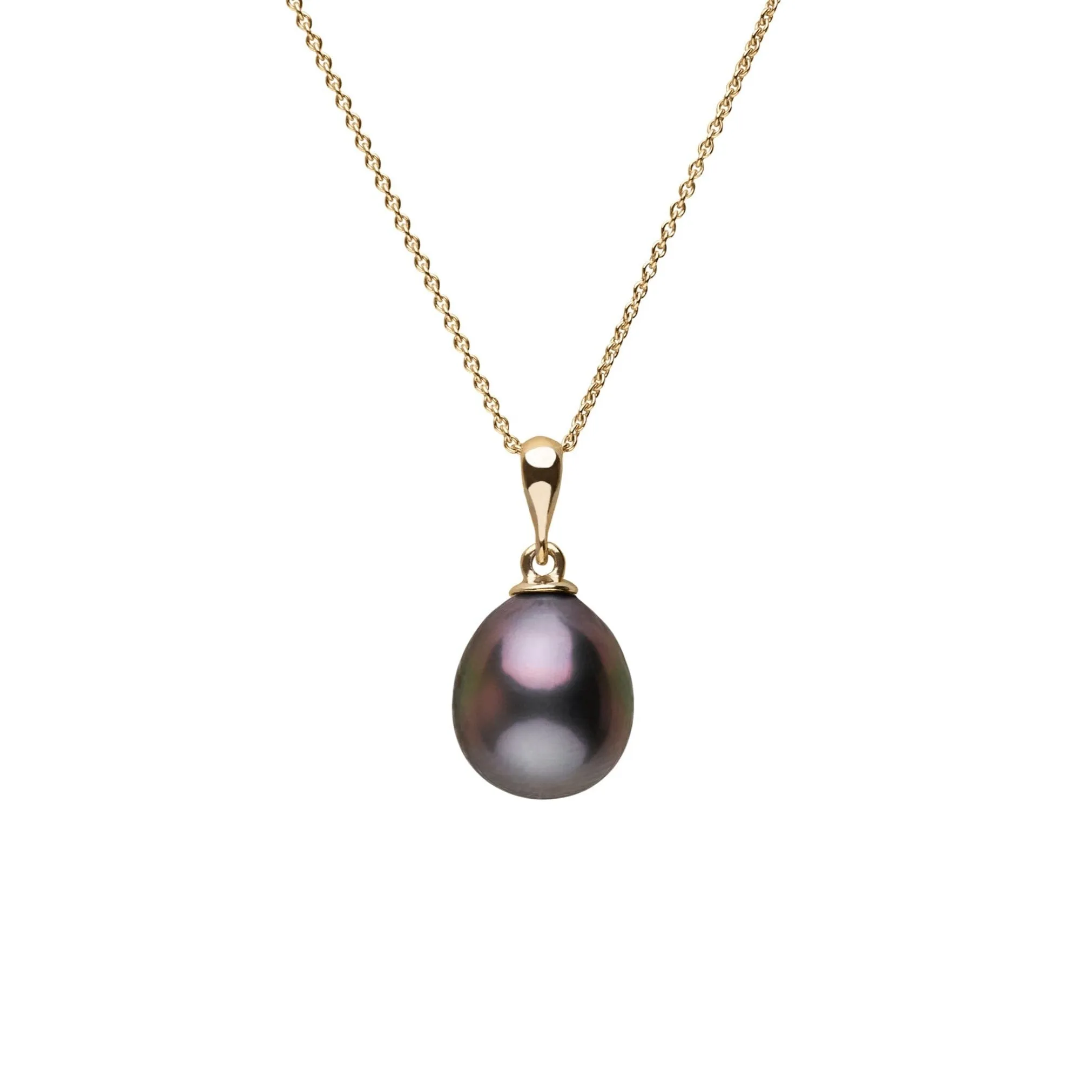 Grace Collection 10.0-11.0 mm Tahitian Drop Pearl Adjustable Chain Pendant