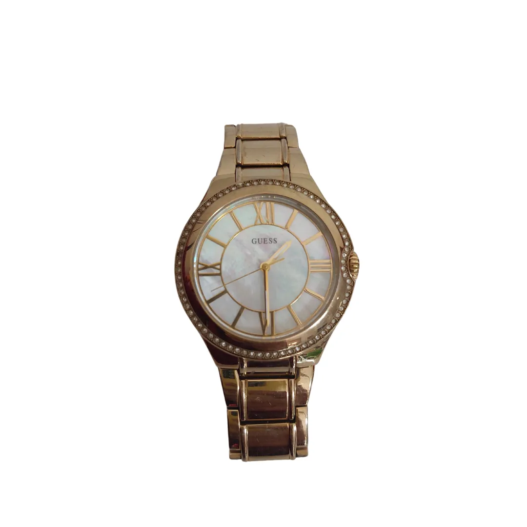 Guess Gold Round Dial Rhinestone Watch | Pre Loved |