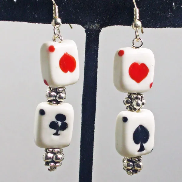 Hadara Card Face Bead Earrings