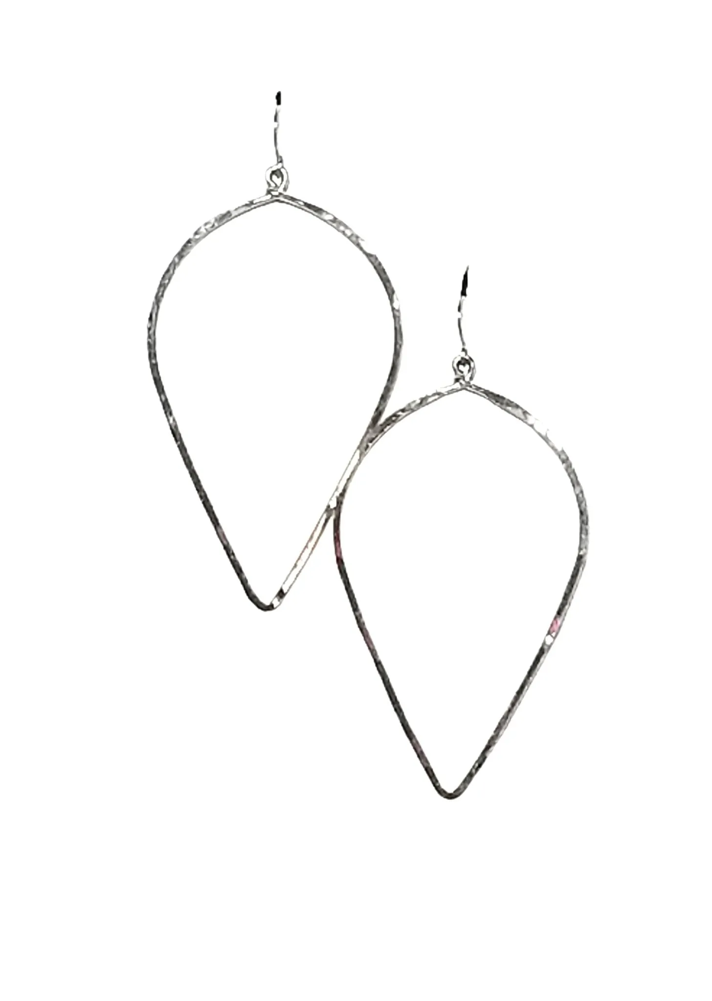 Hammered Long Teardrop Earrings