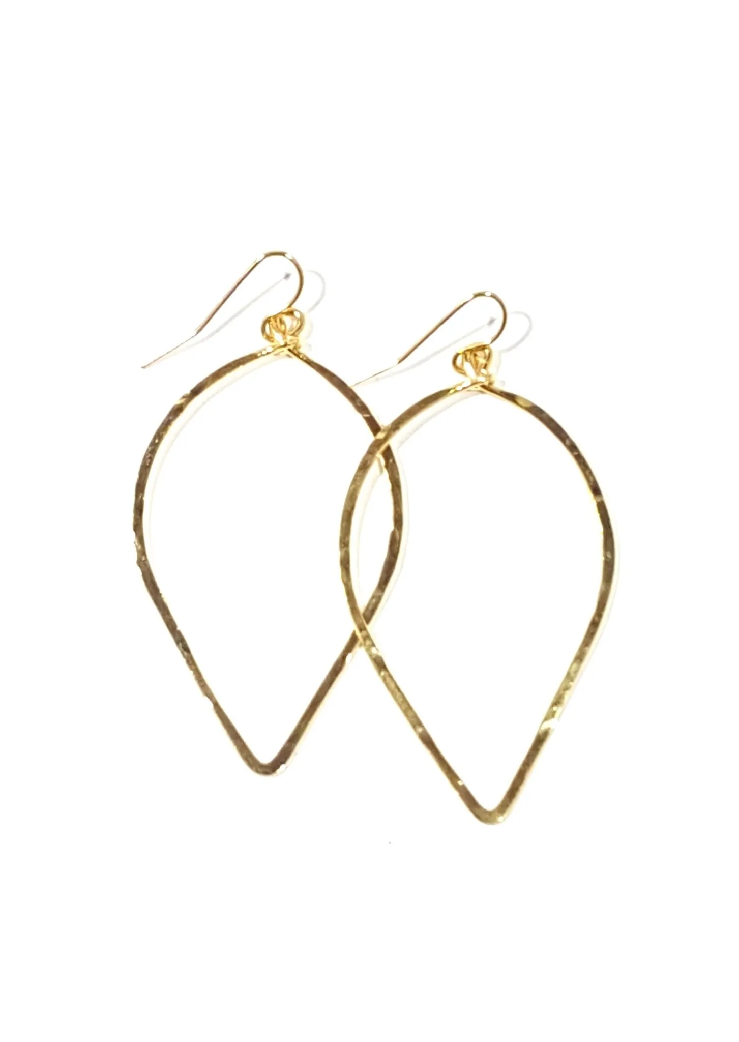 Hammered Long Teardrop Earrings