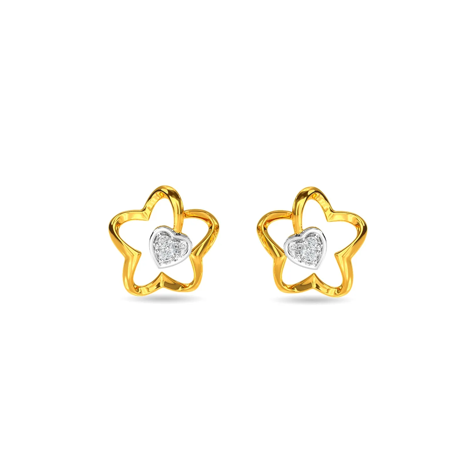 Heart In Flower Earring