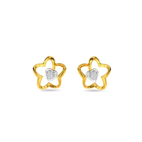 Heart In Flower Earring