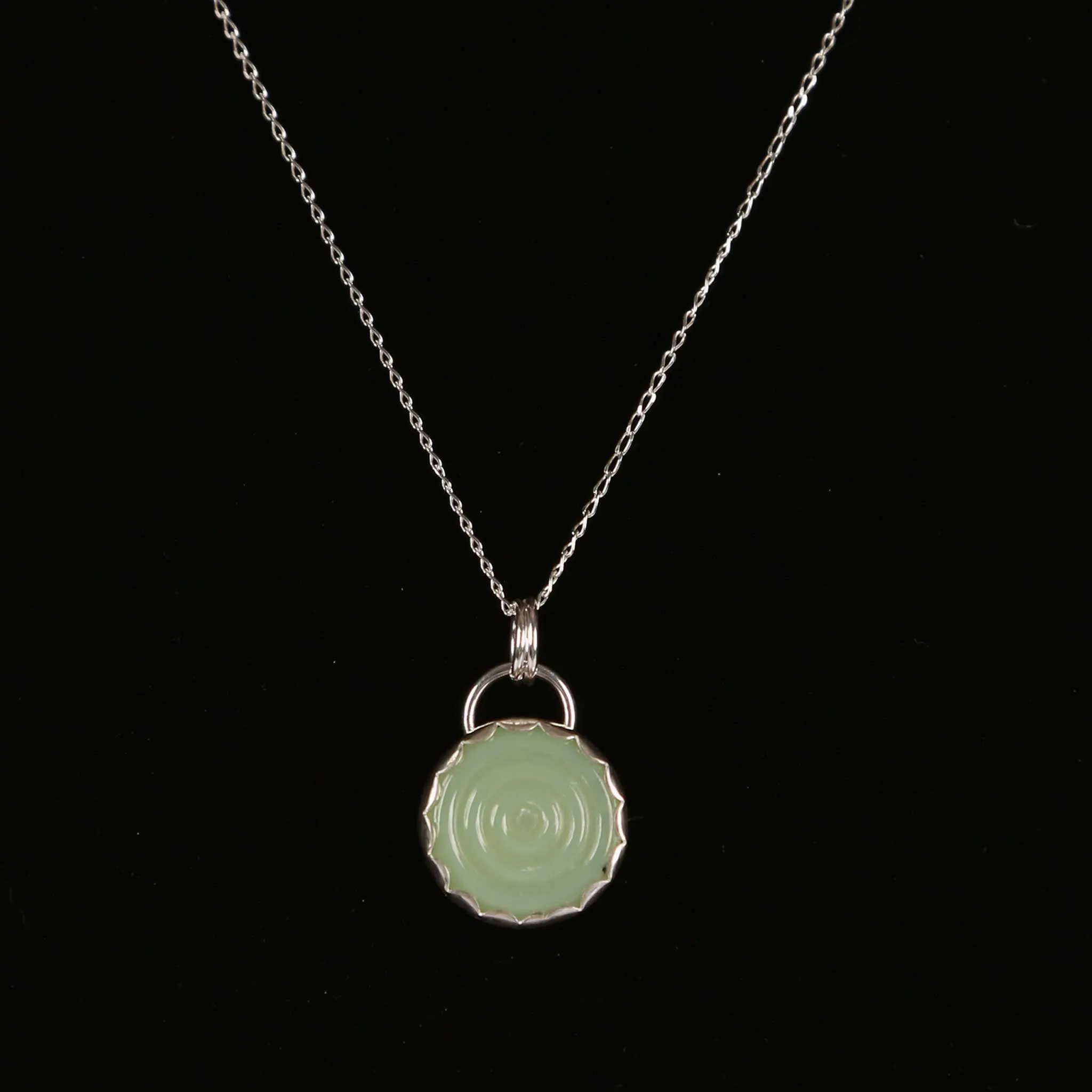 HMC Jadeite Circle Sterling Pendant