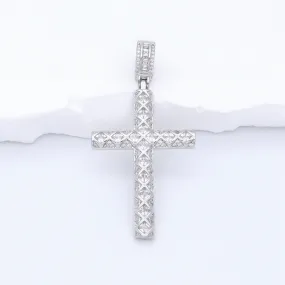 Iced Out Cross Pendant - Silver