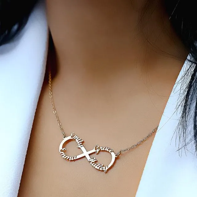 Infinity Four Name Necklace