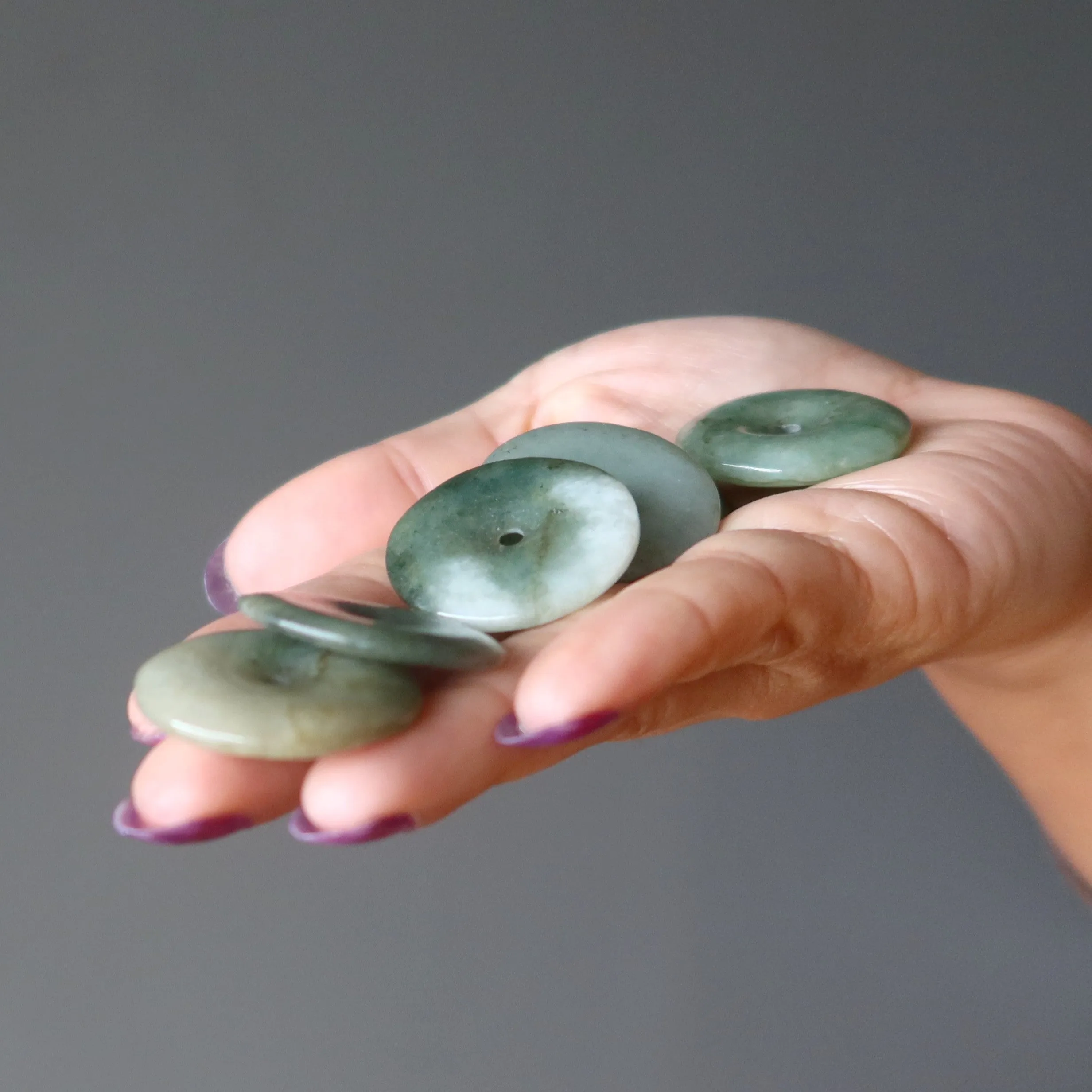 Jade Gemstone Donut Emperor's Lucky Loop Green Jadeite