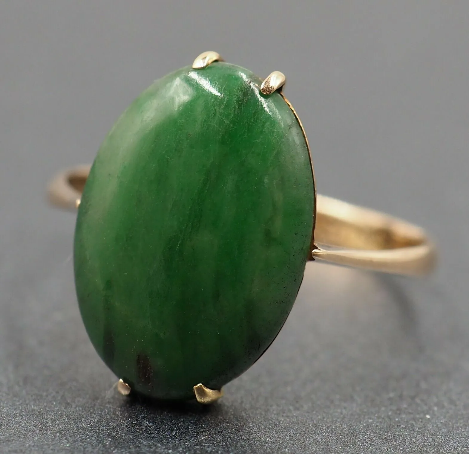 Jadeite 14ct Yellow Gold Ring