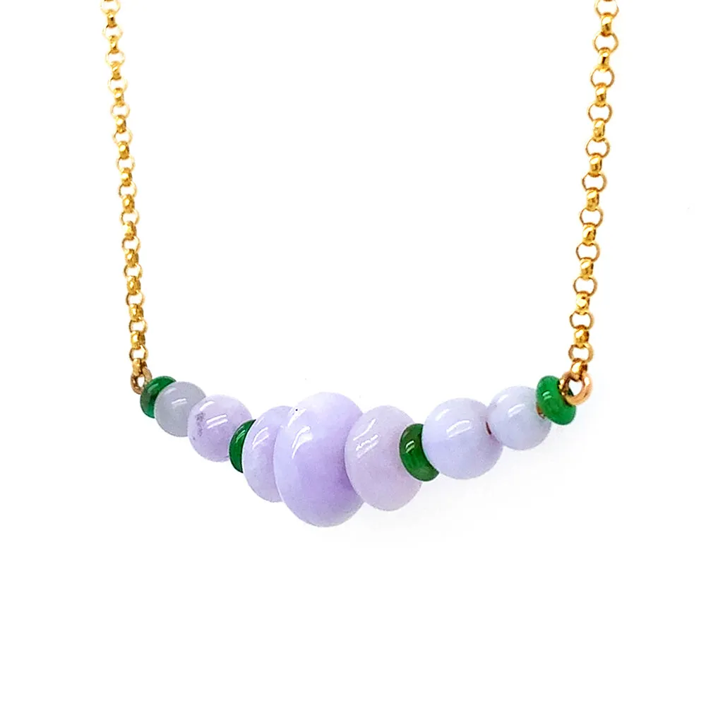 Jadeite & Yellow Gold Necklace - "Amelia"