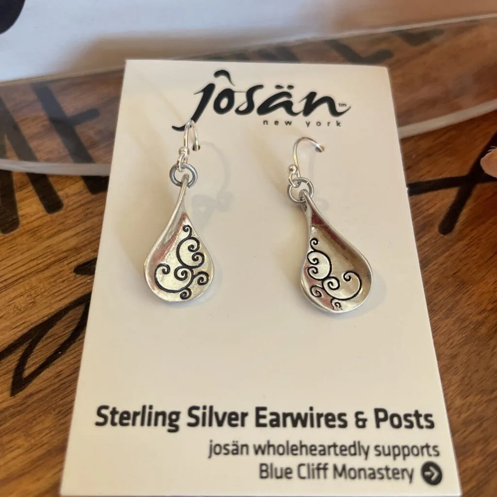 Josan SSW Etched Tear Drop Earrings