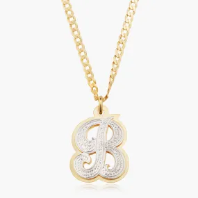 Kid's Double Plated Iced Out Initial Necklace