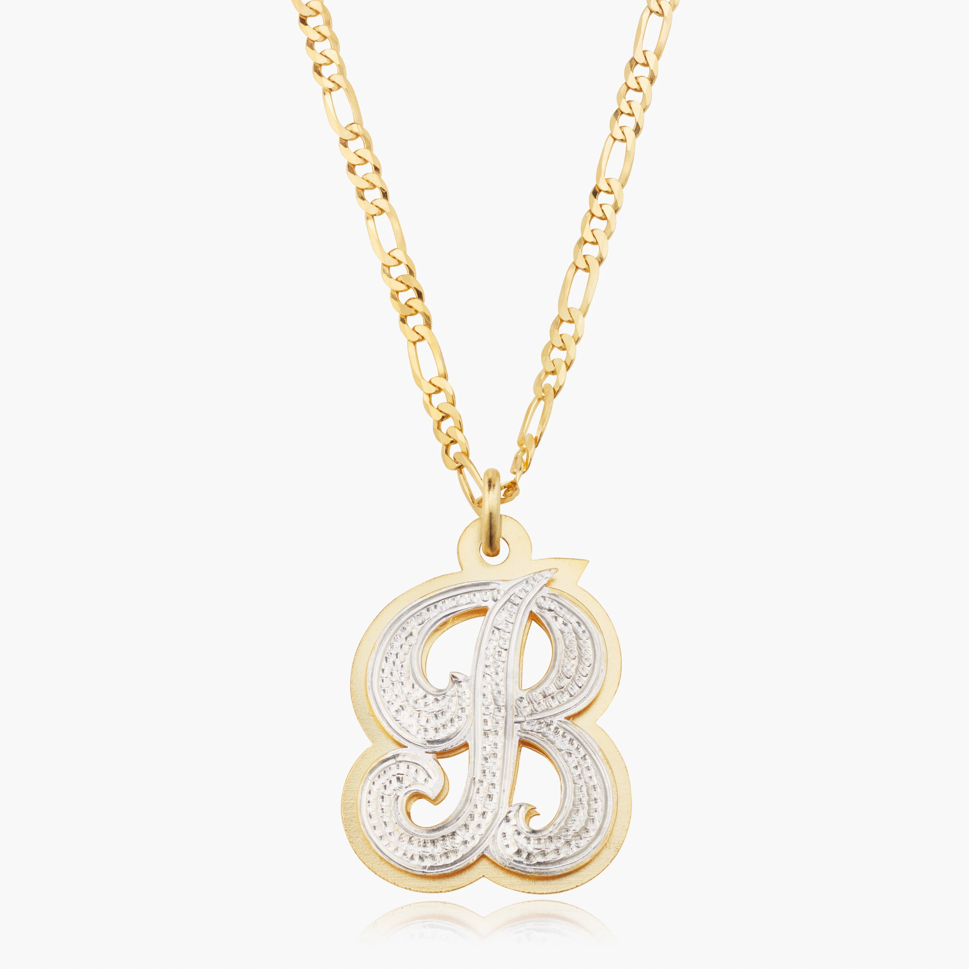 Kid's Double Plated Iced Out Initial Necklace