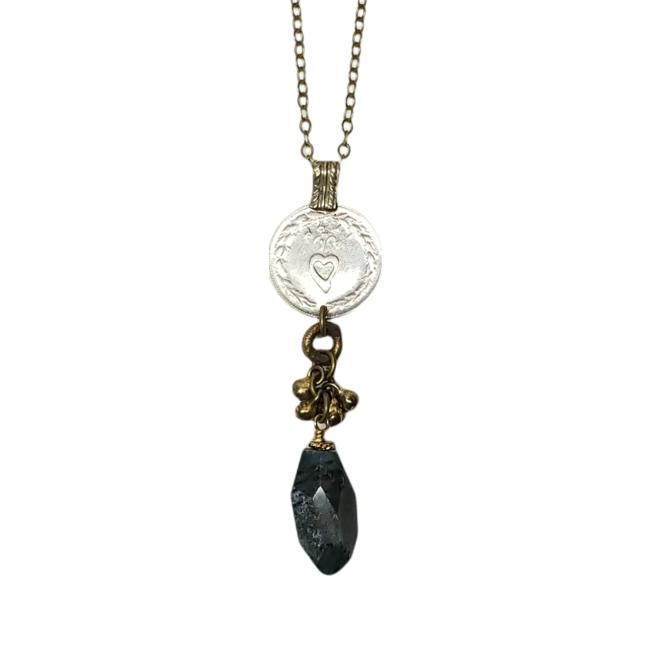 Kuchi Coin semiprecious stone necklace