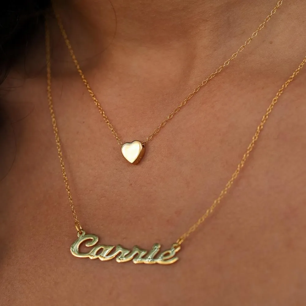 Layered Name Necklace with Heart