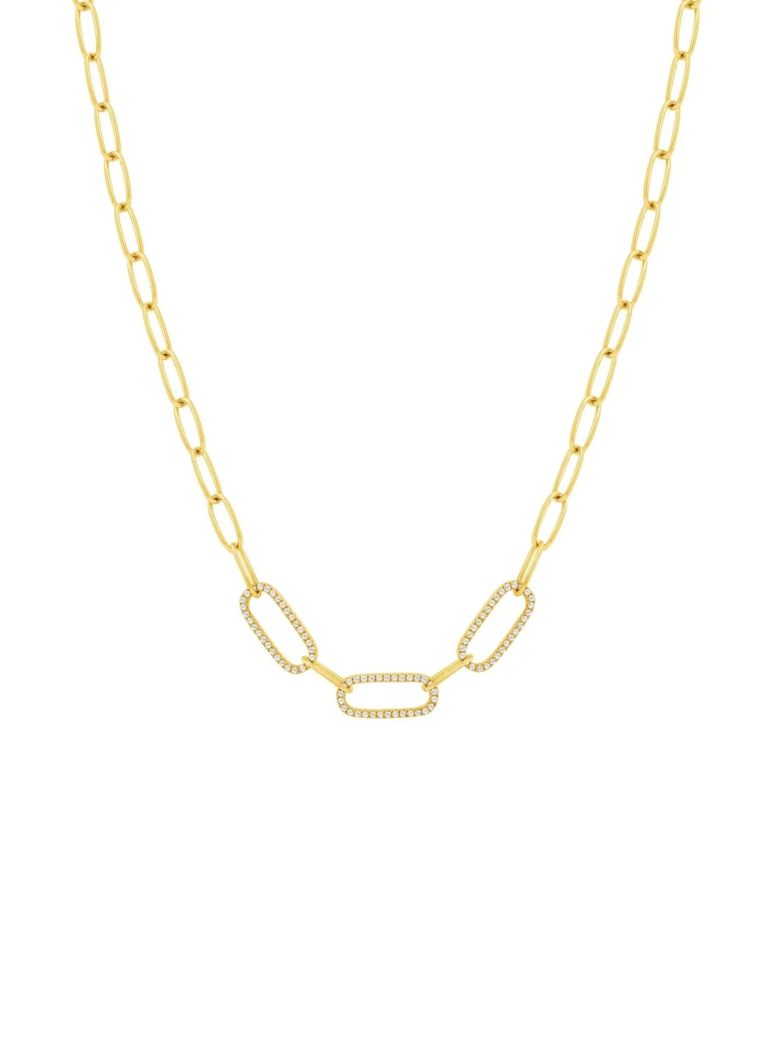 Lisa Diamond Paperclip Necklace 14K