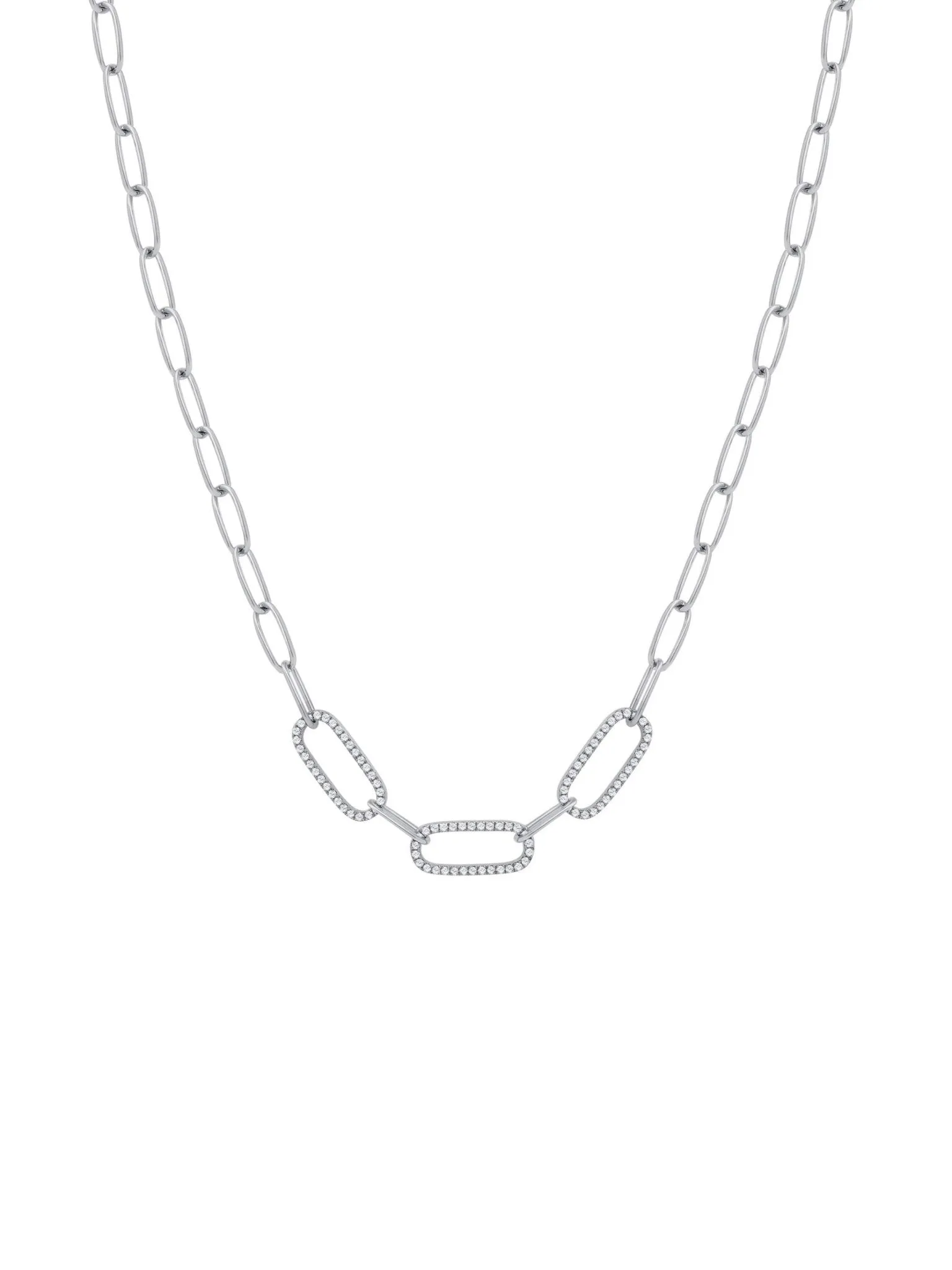 Lisa Diamond Paperclip Necklace 14K