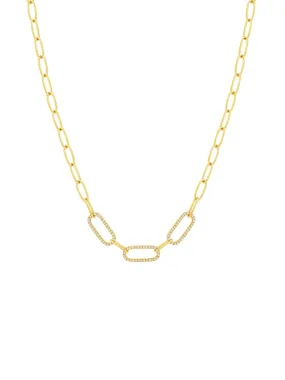 Lisa Diamond Paperclip Necklace 14K