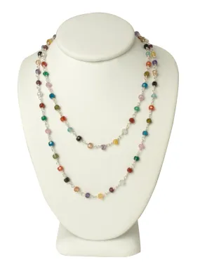 LONG Natural Multi Gemstone Necklace