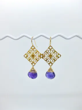 Lotus: Amethyst Earrings - e715