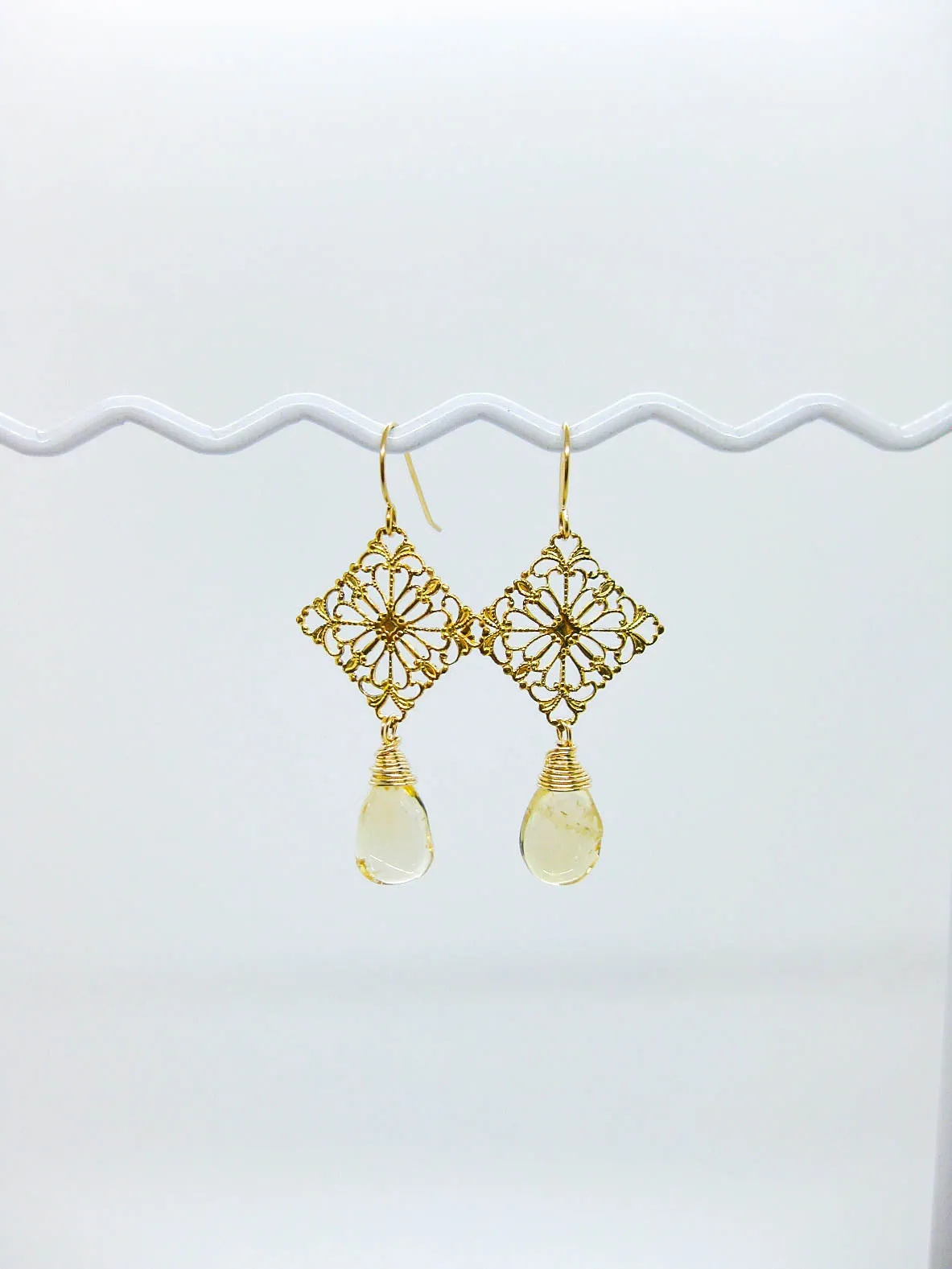 Lotus: Citrine Earrings - e646