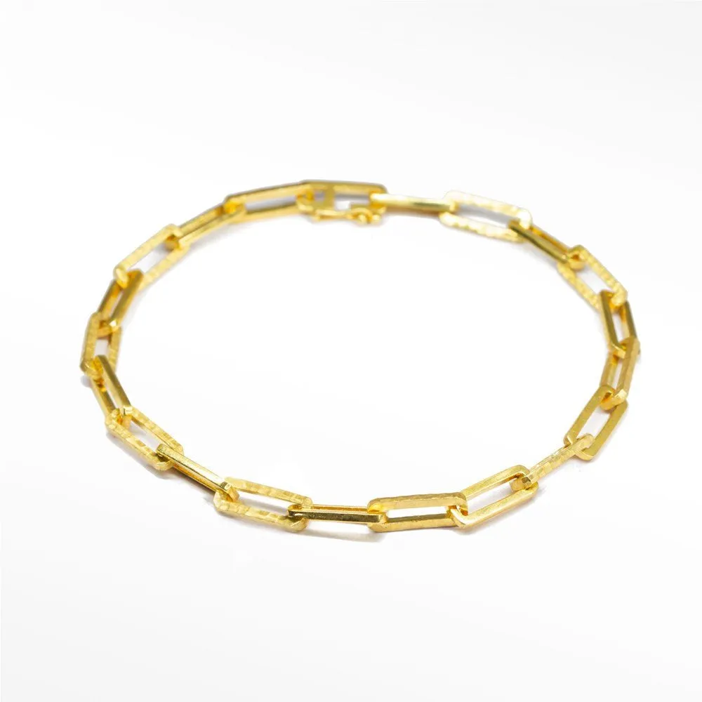 Mama Paperclip Gold Vermeil Bracelet 8''