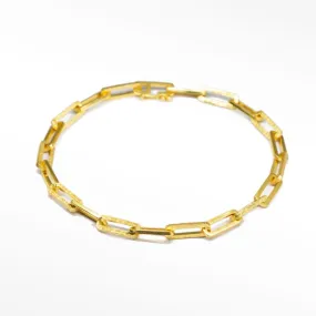 Mama Paperclip Gold Vermeil Bracelet 8''