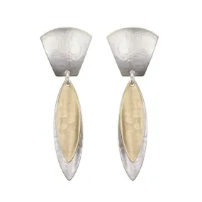 Marjorie Baer Slender Layered Leaves Earrings