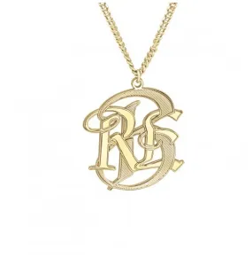 Mens Monogram Necklace - Gold or Silver