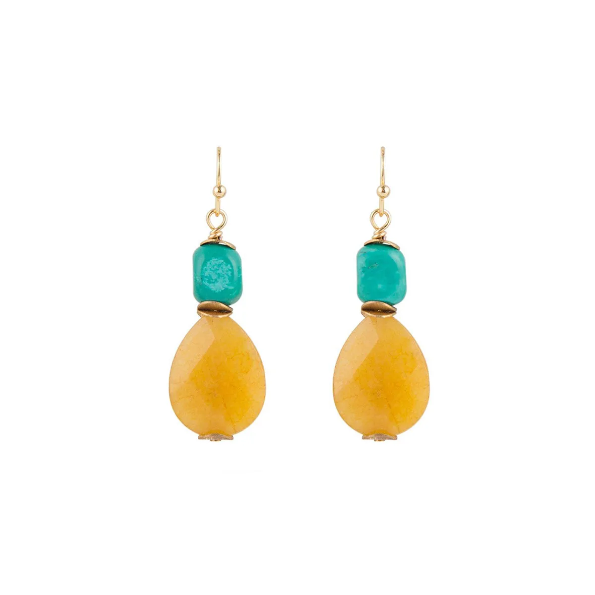 Mixed Honey Jade Drop Earrings